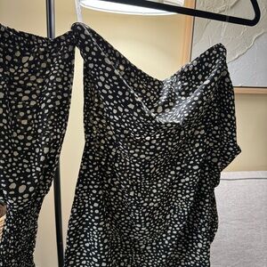 Elegant Black and White Polka Dot Dress